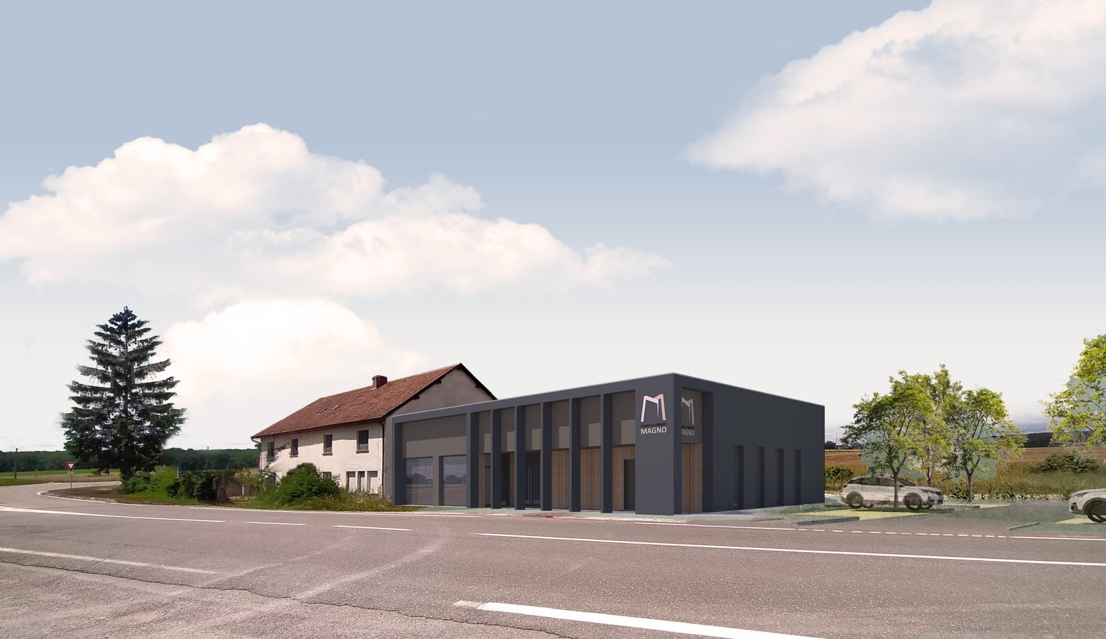 Réhabilitation et extension d'un bâtiment existant pour la création d'un pôle funéraire